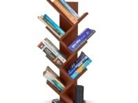 Wooden Bookcase for Home Office and Library Engineering Wood Space Saving Bookrack Freestanding Books Holder Stylish and Modern Look Book Organizer (DIY) (Tree Shape 6 Step)