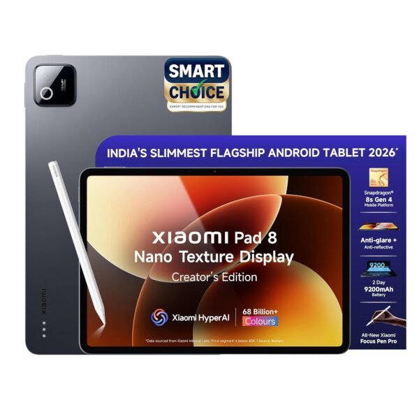 XIAOMI Pad 8 Nano Texture Display Creator's Edition with Focus Pen Pro [Smartchoice] Snapdragon 8s Gen 4 |11.2" 3.2K | 12GB, 256GB | Ultra Slim Metal Design | 9200mAh Battery |Wi-Fi 7 | Graphite Grey