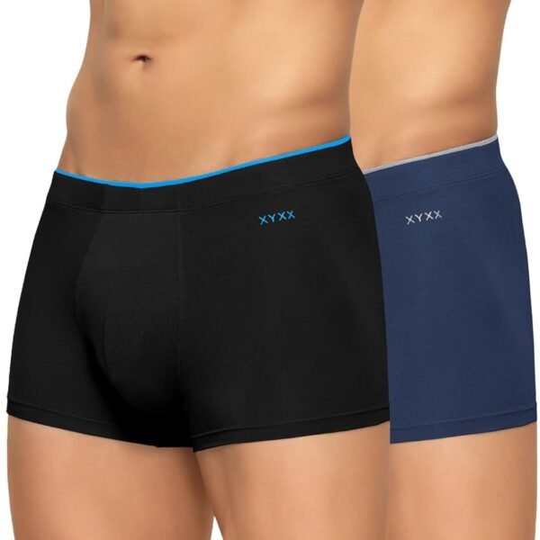 XYXX Men's Uno Micromodal Solid Antimicrobial Trunks | Underwear for Men (Pack of 2)