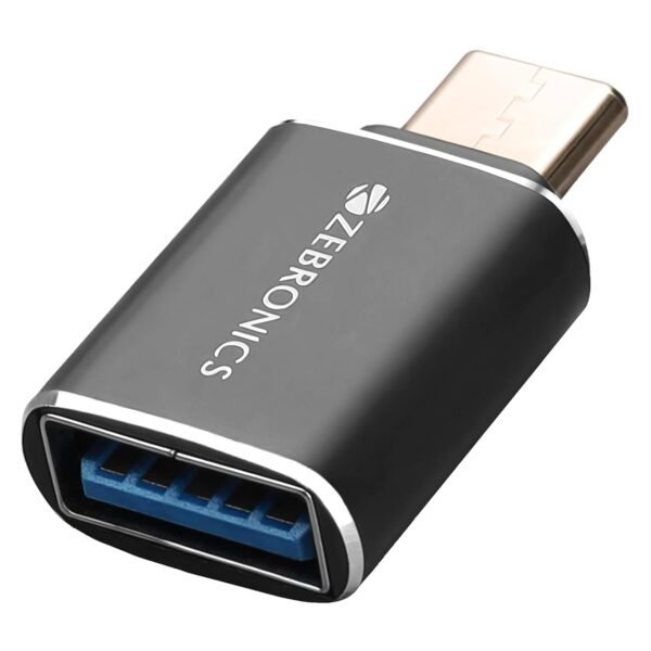 ZEBRONICS ATC1 USB Type A to Type C Converter, USB 3.0, High-Speed Data Transfer, Backward Compatibility, Plug and Play, for Laptops | Smartphones | Compatible Devices
