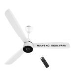 atomberg Renesa Enzel 1200mm BLDC Ceiling Fan with Remote | 5 star | Advance Air+ Technology | LED Speed Indicator | Low Noise | Sleek Design | Power Saving | 3 Year Warranty | Gloss White