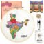 picknMAKE Map of India Floral DIY Hand Embroidery Kit for Beginners & Adults | 8 Inch Hoop | Complete Art & Craft Embroidery Practice Kit with Pre-Printed Fabric, Threads, Needles & Tools