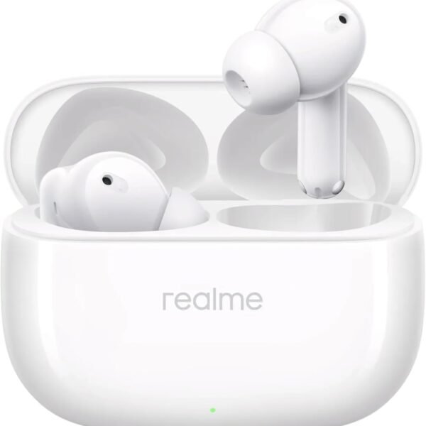 realme Buds T310 Truly Wireless in-Ear Earbuds with 46dB Hybrid ANC, 360° Spatial Audio, 12.4mm Dynamic Bass Driver, Upto 40Hrs Battery and Fast Charging - (White)