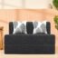 uberlyfe 2 Seater Sofa Cum Bed | 1 Year Warranty | Twin Mattress, Foldable Sofacum Bed | 15" Sofa Height |2 Cushions Threadbare Pattern | Jute Finish Fabric, Dark Grey | 4' X 6' Feet