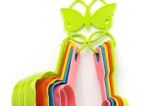 12Pcs Measuring Cups,Colorful Measuring Cups and Spoons Set,Stackable Measuring Spoons,Nesting Plastic Measuring Cup,Kitchen Measuring Set for Baking&Cooking(12 Peices,Rainbow Color)