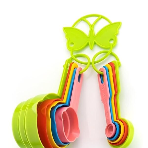 12Pcs Measuring Cups,Colorful Measuring Cups and Spoons Set,Stackable Measuring Spoons,Nesting Plastic Measuring Cup,Kitchen Measuring Set for Baking&Cooking(12 Peices,Rainbow Color)