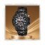 SWADESI STUFF Men's Chronograph Watch, 50mm Black Stainless Steel Band, Rose Gold Accents, Quartz Movement