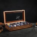 Royal Craft Expertise Mens watch box, Watch display case, Indian Rosewood watch box organizer for men, Velvet lining glass lid, Solid Gift for Him, Made for Special Occasions (Darkk brownn - 12 room)