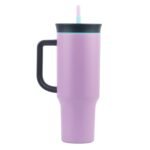 Tumbler with lid and Straw 1200ML Cup Stainless Steel Vacuum Insulated Tumbler for Water, Iced Tea or Coffee 1.2L Office Gym Travelling (Purple Black)