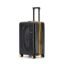 MOKOBARA Transit Check-in Luggage Trolley Bag-64cm(65L),Polycarbonate Hardshell,360° 8 Silent Wheels,One Push TSA Lock,Premium Zipper,Suitcase for 7-14 Day Travel,Black&Yellow(Money Moves Sunray)