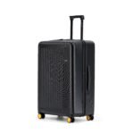 MOKOBARA Transit Check-in Large Luggage Trolley Bag-74cm(100L),Lightweight Polycarbonate Hardshell,360° 8 Silent Wheels,One Push TSA Lock,Premium Zipper,Suitcase for 15+ Day Travel,Black(Money Moves)