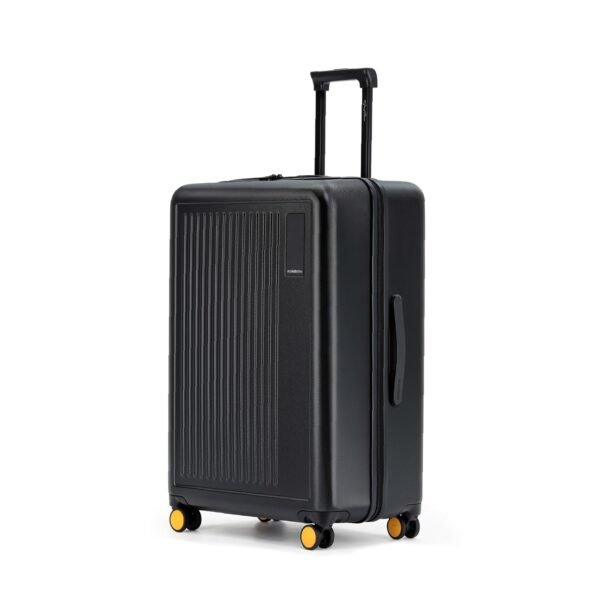 MOKOBARA Transit Check-in Large Luggage Trolley Bag-74cm(100L),Lightweight Polycarbonate Hardshell,360° 8 Silent Wheels,One Push TSA Lock,Premium Zipper,Suitcase for 15+ Day Travel,Black(Money Moves)
