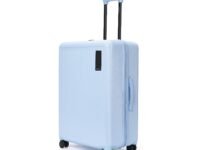 MOKOBARA Transit Check-in Large Luggage Trolley Bag-74cm(100L),Lightweight Polycarbonate Hardshell,360° 8 Silent Wheels,One Push TSA Lock,Premium Zipper,Suitcase for 15+ Day Travel,Blue(Shy Blue)