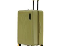 MOKOBARA Transit Check-in Large Luggage Trolley Bag-74cm(100L),Lightweight Polycarbonate Hardshell,360° 8 Silent Wheels,One Push TSA Lock,Premium Zipper,Suitcase for 15+ Day Travel,Olive(So Matcha)