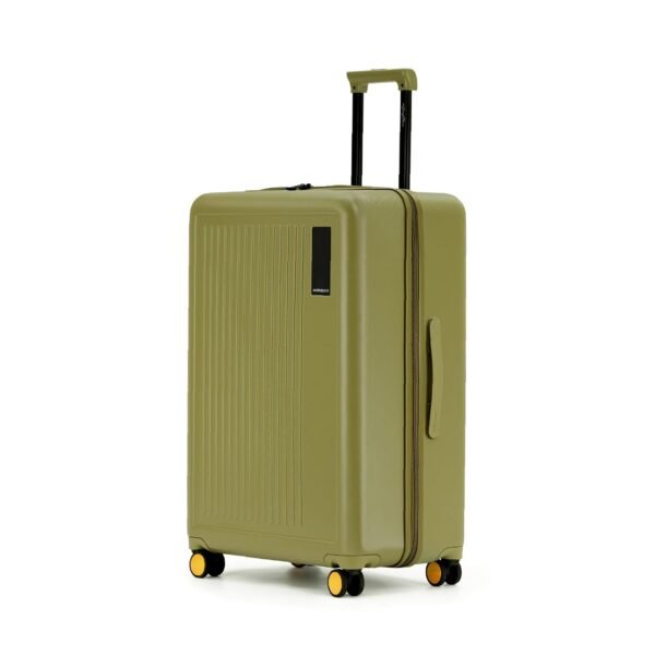 MOKOBARA Transit Check-in Large Luggage Trolley Bag-74cm(100L),Lightweight Polycarbonate Hardshell,360° 8 Silent Wheels,One Push TSA Lock,Premium Zipper,Suitcase for 15+ Day Travel,Olive(So Matcha)