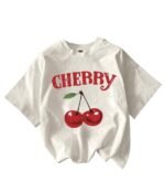 Jawdrobe Cotton Blend Oversized Fit Half Sleeve Printed Round Neck T-Shirt for Women