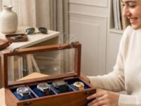Royal Craft Expertise Mens watch box, Watch display case, Indian Rosewood watch box organizer for men, Velvet lining glass lid, Solid Gift for Him, Made for Special Occasions