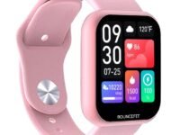 Bouncefit M I D116 Fitness Band Smart Watch for Men, Women, Boys, Girls, Kids – Single Touch Interface, Water Resistant, Workout Modes,Quick Charge Sports Smartwatch – Pink I