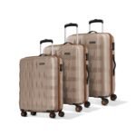 Aristocrat Comet 8 Wheel Set of 3 (Small+Medium+Large) Hard Case Trolley Bag | Combination Lock | Tough And Durable Polycarbonate Luggage | 3 Year International Warranty|Suitcase for Travel| Champagne