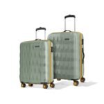 Aristocrat Comet 8 Wheel Set of 2 (Small+Medium) Hard Case Trolley Bag | Combination Lock | Tough and Durable Polycarbonate Luggage | 3 Year International Warranty | Suitcase for Travel | Green