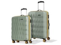 Aristocrat Comet 8 Wheel Set of 2 (Small+Medium) Hard Case Trolley Bag | Combination Lock | Tough and Durable Polycarbonate Luggage | 3 Year International Warranty | Suitcase for Travel | Green