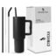 Tumbler with lid and Straw 1200ML Cup Stainless Steel Vacuum Insulated Tumbler for Water, Iced Tea or Coffee 1.2L Office Gym Travelling (40 - Oz - Black)