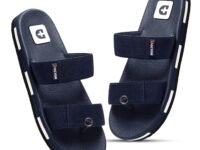 DOCTOR HEALTH SUPER SOFT Men’s Double Strap Casual Slides | Lightweight Cushioned EVA Slippers | Anti-Slip Comfortable Open Toe Sandals for Indoor Outdoor Everyday Wear