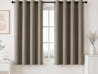 HOMEMONDE Room Darkening Curtain for Window 5 Feet Single Pcs - Heavy Polyester 75% Blackout Thick Curtains, Room Privacy and Thermal Insulation - (Urban Ash - 60 Inches)