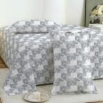 Story@Home 190 TC Cotton Double Bedsheet Set with 2 Pillow Covers | Soft Breathable Fabric | 250 x 225 cm Double Bed Sheet |Grey Geometric Printed Bedding for Bedroom