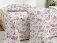 Story@Home 190 TC Cotton Double Bedsheet Set with 2 Pillow Covers | Soft Breathable Fabric | 250 x 225 cm Double Bed Sheet | Light Pink & Brown Floral Printed Bedding for Bedroom