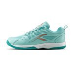 Hundred Raze Badminton Shoes (Non Marking) | Also Perfect for Squash, Table Tennis, & Indoor Sports | Lightweight & Durable | X-Cushion, Active Grip Sole (Turquoise/Orange/White ; 1 UK)
