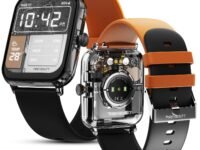 Fire-Boltt Ninja Phantom Smart Watch 1.83” Display, Transparent Clear Body Design, Bluetooth Calling, 120+ Sports Modes, Voice Assistant, AI Outfit Watch Face Smartwatch for Men & Women Blaze Orange