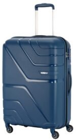 American Tourister Cabin Trolley Bag for Travel | Upland Spinner 55 Cms Polypropylene Hardsided Small Luggage Bag | 4 Wheel Suitcase for Travel | Trolley Bag for Travelling, Marine Blue