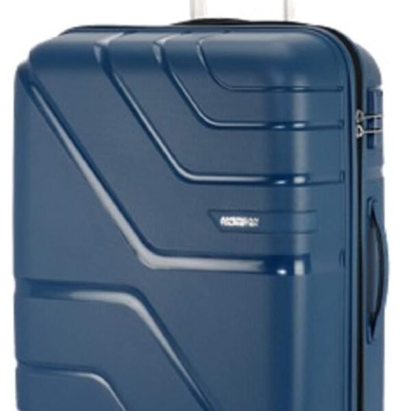 American Tourister Cabin Trolley Bag for Travel | Upland Spinner 55 Cms Polypropylene Hardsided Small Luggage Bag | 4 Wheel Suitcase for Travel | Trolley Bag for Travelling, Marine Blue