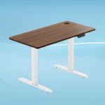 The Sleep Company - AeroPlus Electric Height Adjustable Desk | Ergonomic Work from Home Table | 4 Memory Presets | 2 Years Warranty | 1600 x 700 Thick Top | Free Installation | Wooden & White