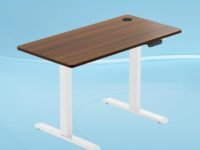 The Sleep Company - AeroPlus Electric Height Adjustable Desk | Ergonomic Work from Home Table | 4 Memory Presets | 2 Years Warranty | 1600 x 700 Thick Top | Free Installation | Wooden & White