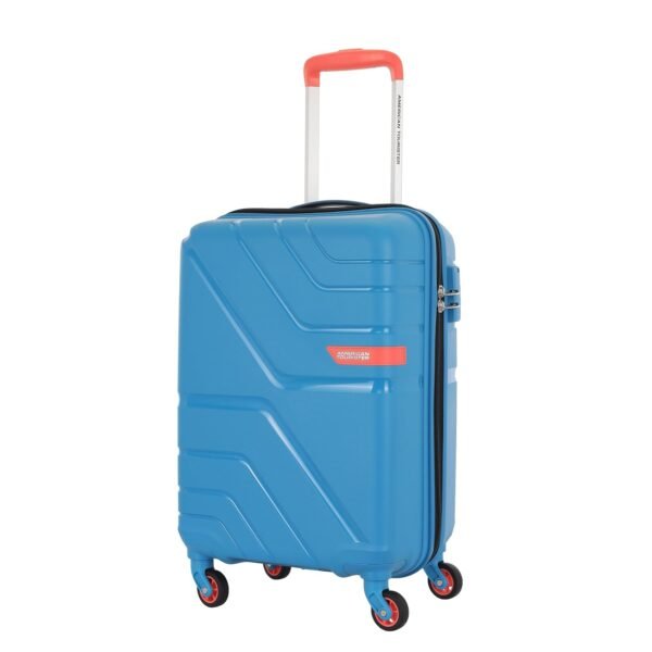 American Tourister Upland Sport 55 CM Small Carry-On Polypropylene (PP) Hard 4 Wheels Spinner Luggage/Suitcase/Trolley Bag for Travel (Mediterranian Blue)