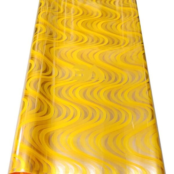 3A Featuretail 20 In x 26 In Wave Design Transparent Cellophane Sheets For Gift Packing, Baskets Hampers, Flowers Bunch Wrapping (Pack of 25) (Yellow)