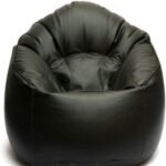 4XL Leather Bean Bag Cover Without Beans|| Muddha Chair Without Beans || Bean Bag Chair Cover for Living Room, Bed Room (Black)