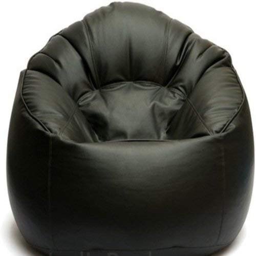 4XL Leather Bean Bag Cover Without Beans|| Muddha Chair Without Beans || Bean Bag Chair Cover for Living Room, Bed Room (Black)