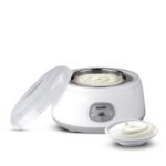 AGARO Classic Portable Yogurt Maker Machine for Home, 1.2L, Electric Probiotic Curd Maker with Auto Temperature Regulation, for Thick Creamy, Consistent Yogurt, 304 SS Container, Grey and White