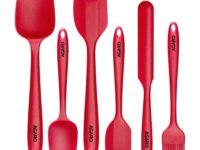AGARO Silicone Spatula Set of 6, Large Heat Resistant Spatula for Cooking, Baking and Mixing, Non-Stick Cookware for Kitchen, BPA Free, Seamless Design, Deluxe, Red.