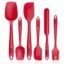 AGARO Silicone Spatula Set of 6, Large Heat Resistant Spatula for Cooking, Baking and Mixing, Non-Stick Cookware for Kitchen, BPA Free, Seamless Design, Deluxe, Red.