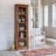 ANGEL FURNITURE Baltimore Solid Sheesham Wood Tall Crockery Cabinet | Book Shelf with Glass Door Honey Finish