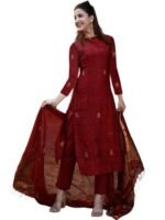 ANNI DESIGNER Kurta Sets for Women | Viscose Kurti Set Woman | Kurta with Pant & Dupatta | Gold Hand Block Printed Suit | Ethnic Indian Outfit Party Traditional Clothing Fashion Look