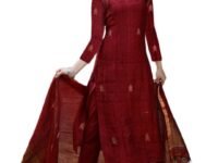 ANNI DESIGNER Kurta Sets for Women | Viscose Kurti Set Woman | Kurta with Pant & Dupatta | Gold Hand Block Printed Suit | Ethnic Indian Outfit Party Traditional Clothing Fashion Look