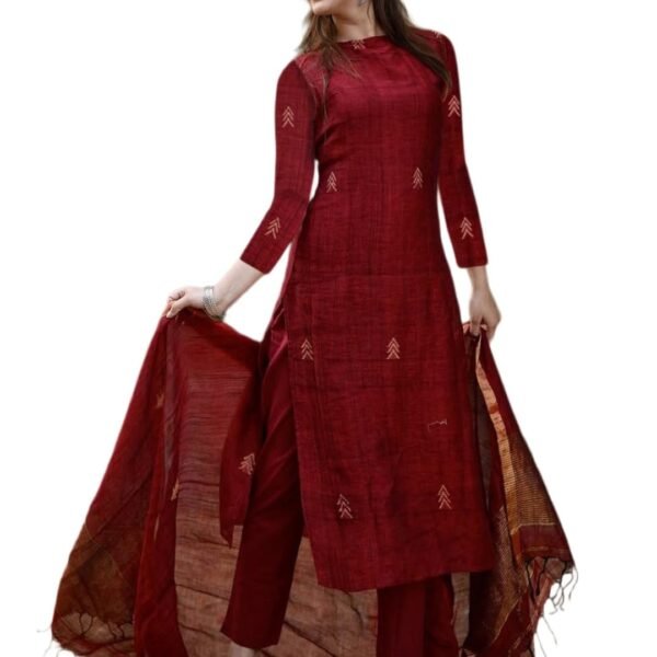 ANNI DESIGNER Kurta Sets for Women | Viscose Kurti Set Woman | Kurta with Pant & Dupatta | Gold Hand Block Printed Suit | Ethnic Indian Outfit Party Traditional Clothing Fashion Look