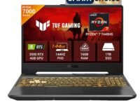 ASUS TUF A15 (2025),Smartchoice, AMD Ryzen 7 7445HS,Gaming Laptop,RTX 3050-4GB,75W TGP,16GB RAM (Upgradeable Upto 64GB) 1TB SSD,FHD,15.6",144Hz,M365 Basic(1Y),Office 2024,Black,2.3 Kg,FA506NCG-HN251WS