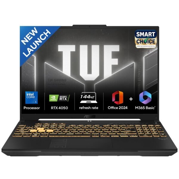 ASUS TUF Gaming F16,Smartchoice,Intel Core 5 210H (i5-14th Gen),RTX 4050-6GB,140WTGP,16GB,512GB,FHD+,16",144Hz,Win 11,M365 Basic(1Year),Office-24,Mecha Gray,2.20 Kg, FX677VU-RL055WS, Gaming Laptop