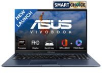 ASUS Vivobook 15, Smartchoice, AMD Ryzen 7 5825U, 16GB RAM, 512GB SSD, FHD 15.6", Windows 11, Office Home 2024, Quiet Blue, 1.7Kg, M1502YA-BQ703WS, AMD Radeon iGPU, M365 Basic (1Year)*, 42Whr Laptop